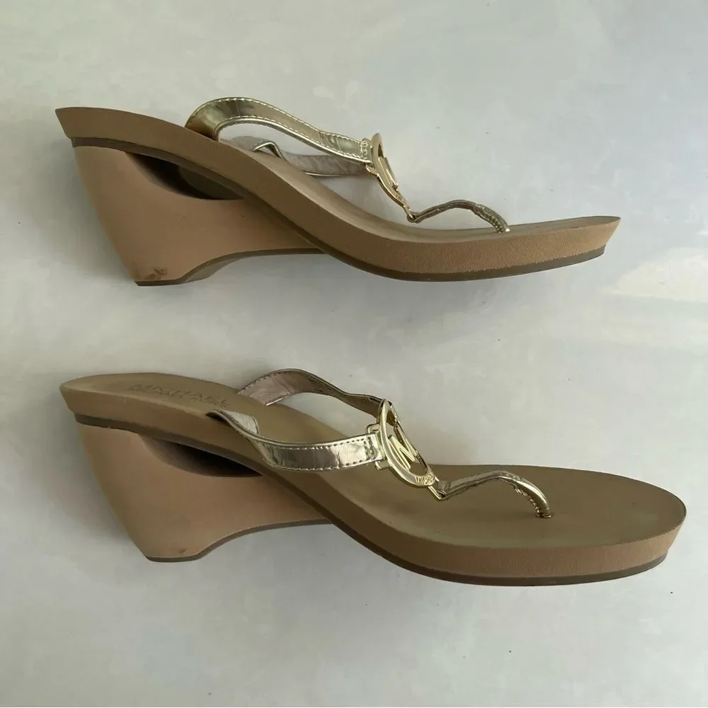 Michael Kors Metallic Gold Wedge Sandals
